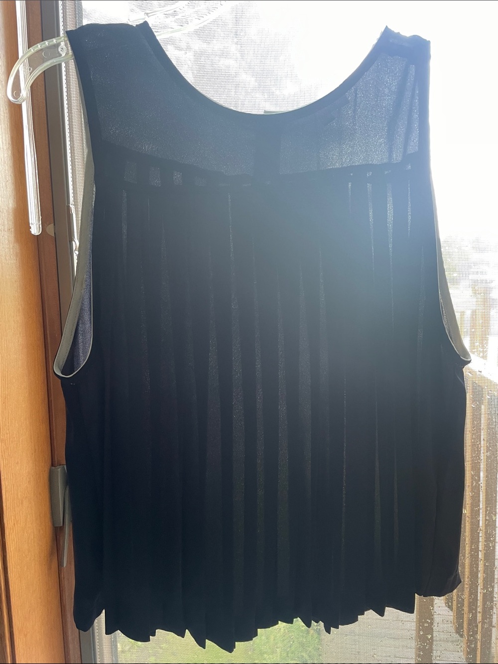 Glam Navy Pleated Sleeveless Tank